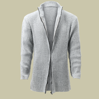 Men’s Knit Vest Cardigan with Stand Collar | Mid-Length Smart Casual Layer