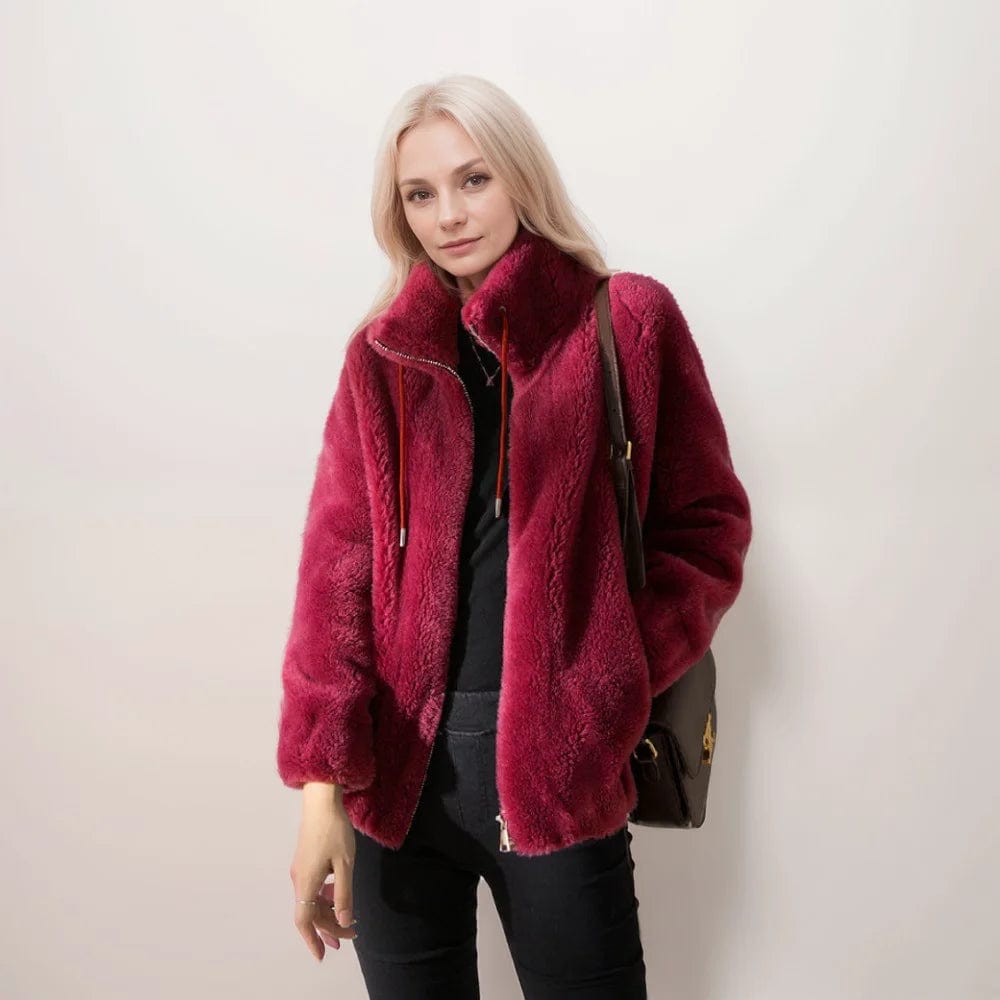 Women’s Fleece Winter Jacket with High Collar | Warm Everyday Coat