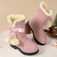 Women’s Winter Boots with Fleece Lining and Bow Detail | Warm Ladies Snow Boots