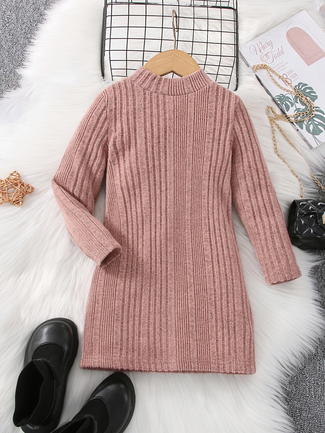 Girls’ Long Knit Sweater in Casual Winter Style | Warm Kids’ Jumper
