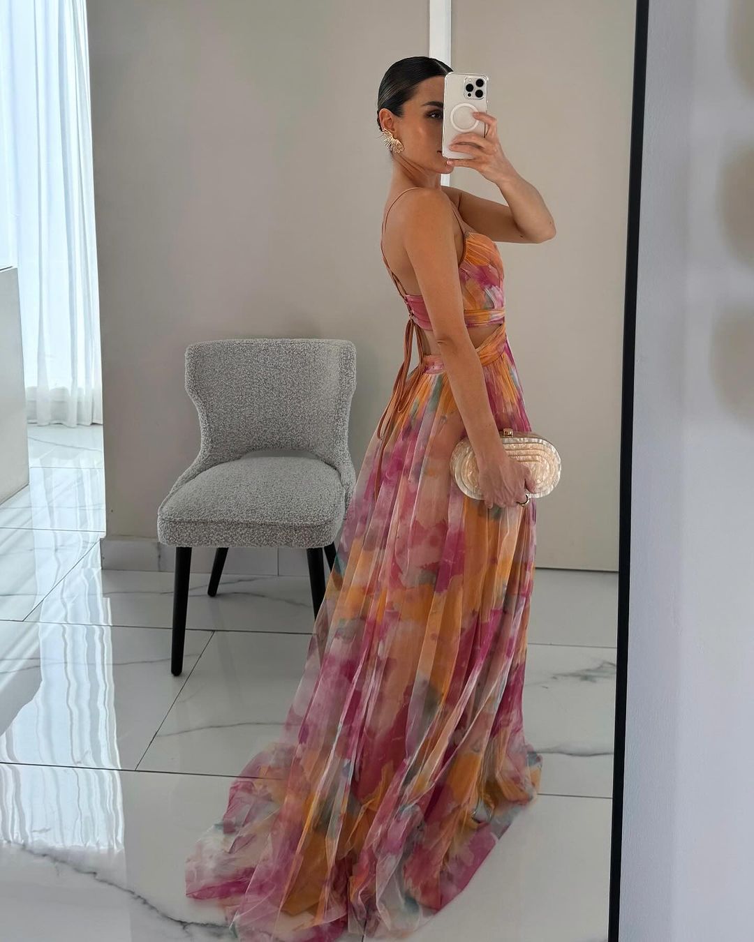 Women’s Elegant V-Neck Maxi Dress with Flowing Silhouette | Wedding Guest & Evening Dress