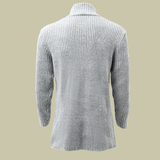 Men’s Knit Vest Cardigan with Stand Collar | Mid-Length Smart Casual Layer