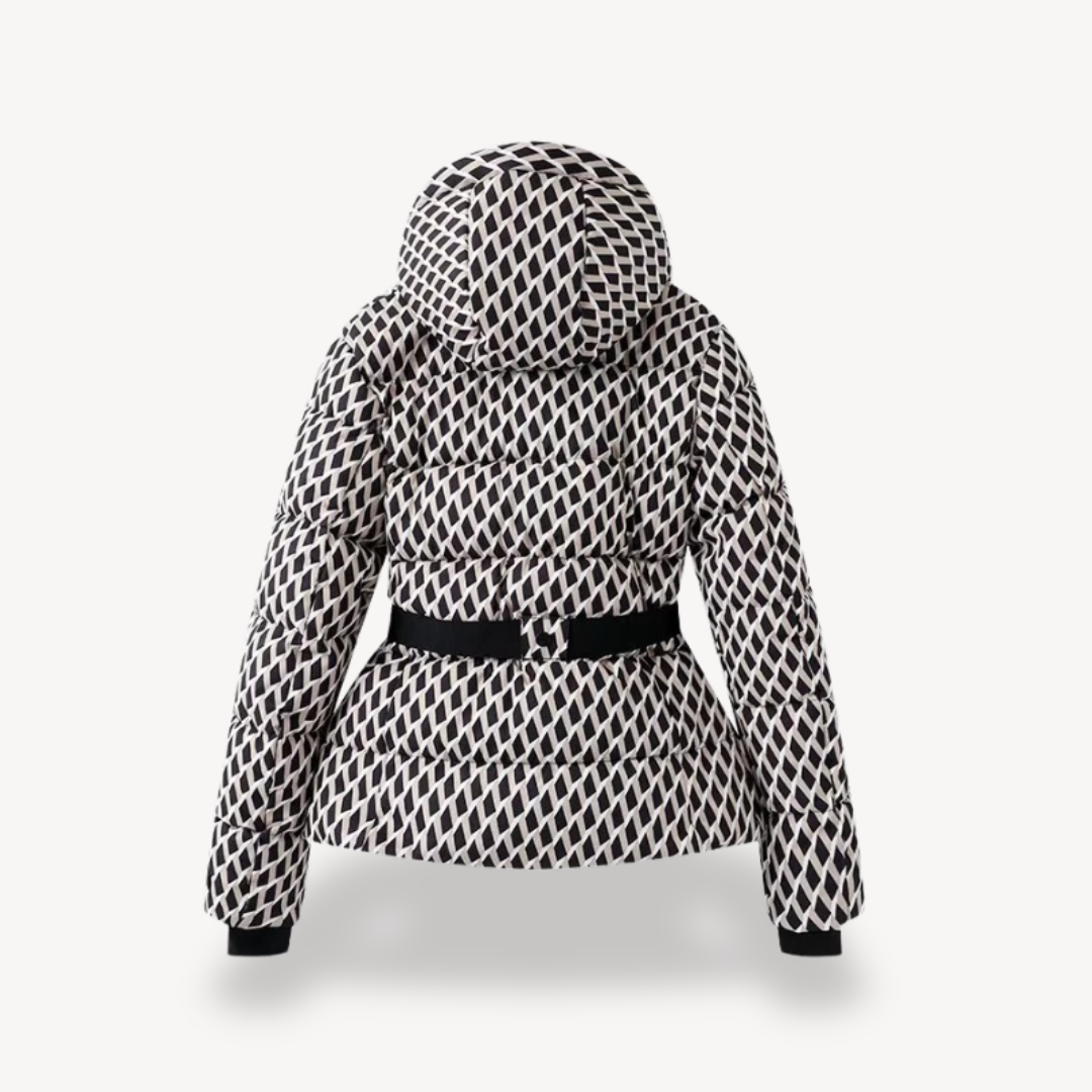 Women’s Puffer Jacket | Belted Hooded Coat | Water-Resistant Winter Outerwear | Insulated Warmth