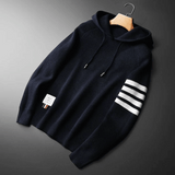 Men’s Graphic Hoodie with Striped Detail | Modern Lightweight Sweater