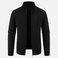 Men’s Zip-Up Knit Jacket | Ribbed Cuffs | Warm Autumn Layer | Smart Casual Knitwear