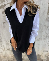 Women’s Knit Vest in Classic V-Neck Style | Versatile Ladies Sweater Top