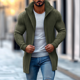 Men’s Knit Vest Cardigan with Stand Collar | Mid-Length Smart Casual Layer