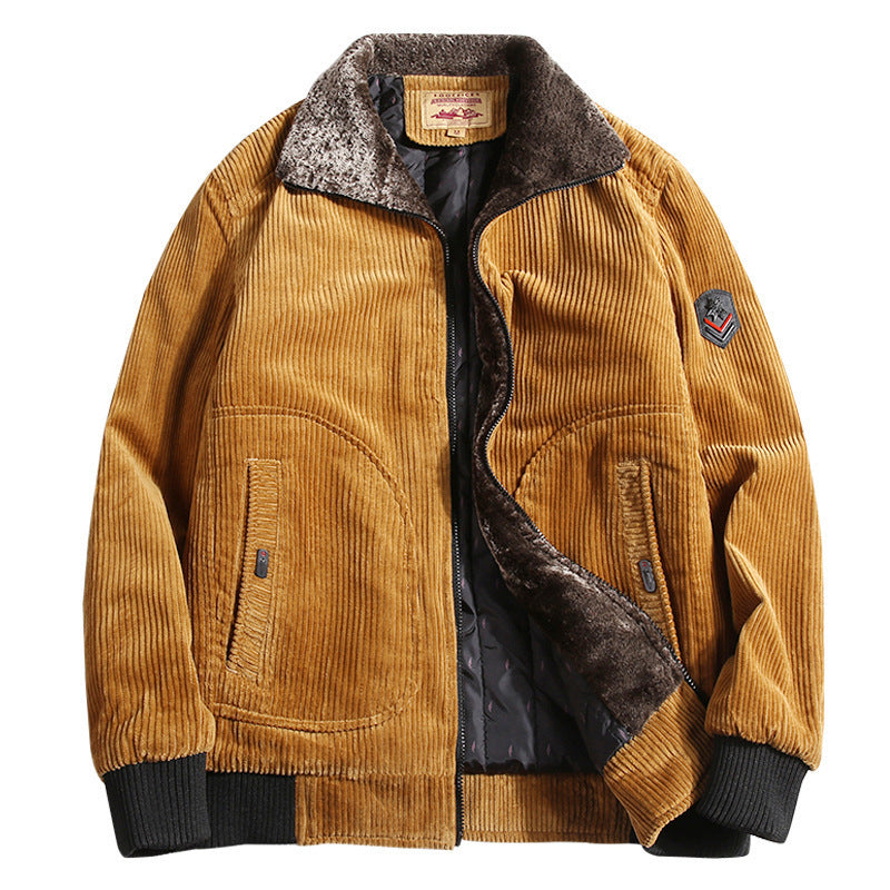 Men’s Corduroy Sherpa Jacket in Vintage Winter Style | Warm Casual Coat