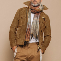Men’s Suede Bomber Jacket in Vintage Style | Smart Casual Winter Coat