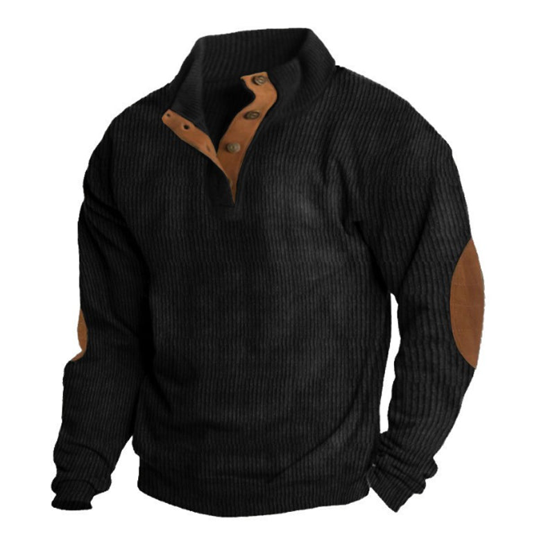 Men’s Stand Collar Quarter Zip Sweatshirt | Casual Knit Pullover for All Seasons