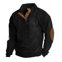 Men’s Stand Collar Quarter Zip Sweatshirt | Casual Knit Pullover for All Seasons