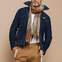 Men’s Suede Bomber Jacket in Vintage Style | Smart Casual Winter Coat