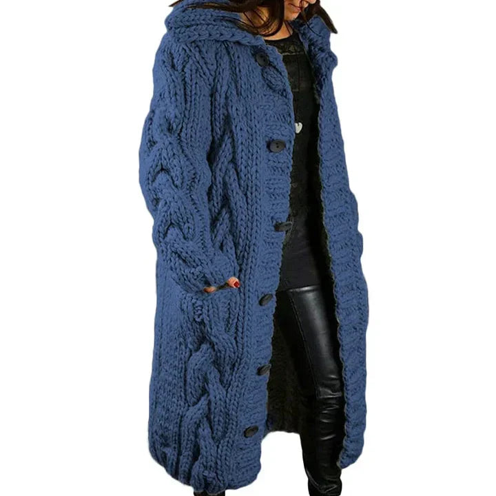 Women’s Chunky Knit Cardigan in Open Front Style | Cozy Long Sleeve Sweater