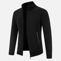 Men’s Zip-Up Knit Jacket | Ribbed Cuffs | Warm Autumn Layer | Smart Casual Knitwear