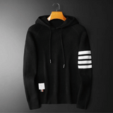 Men’s Graphic Hoodie with Striped Detail | Modern Lightweight Sweater