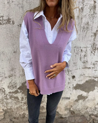 Women’s Knit Vest in Classic V-Neck Style | Versatile Ladies Sweater Top