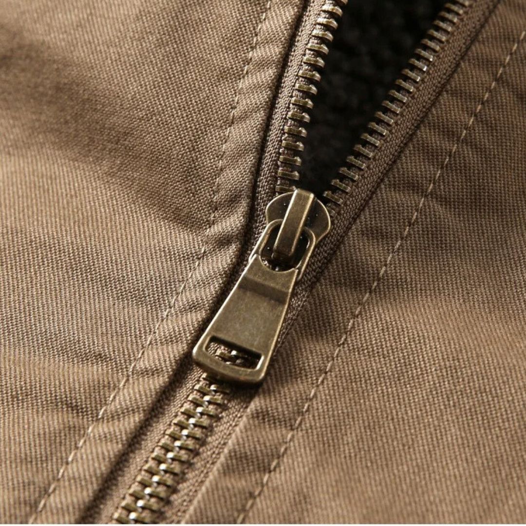 Men’s Wool Lined Winter Jacket with Zipper Closure | Warm Rugged Outdoor Coat