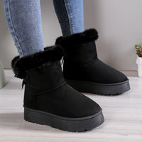Plush Bow Knot Winter Boots | Stylish Warmth | Non-Slip Comfort