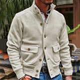 Men’s Stand Collar Turtleneck Jacket | Single-Breasted Smart Casual Coat