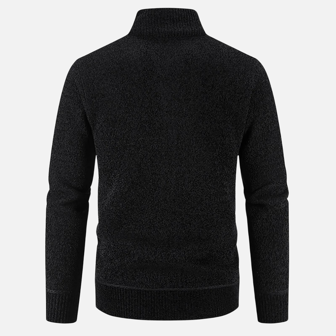 Men’s Zip-Up Knit Jacket | Ribbed Cuffs | Warm Autumn Layer | Smart Casual Knitwear