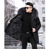 Men’s Long Winter Coat with Fleece Collar | Warm Waterproof Jacket