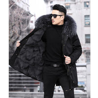 Men’s Long Winter Coat with Fleece Collar | Warm Waterproof Jacket