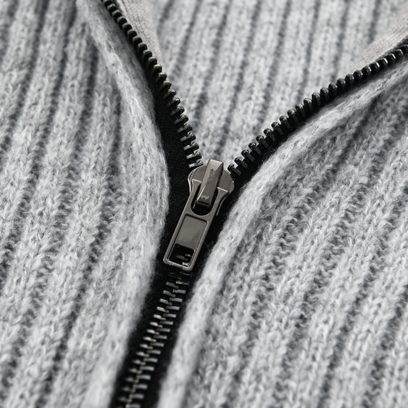 Men’s Knit Vest Cardigan with Stand Collar | Mid-Length Smart Casual Layer