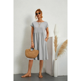 Women’s Elegant Summer Midi Dress with Short Sleeves | Wedding Guest & Party Dress