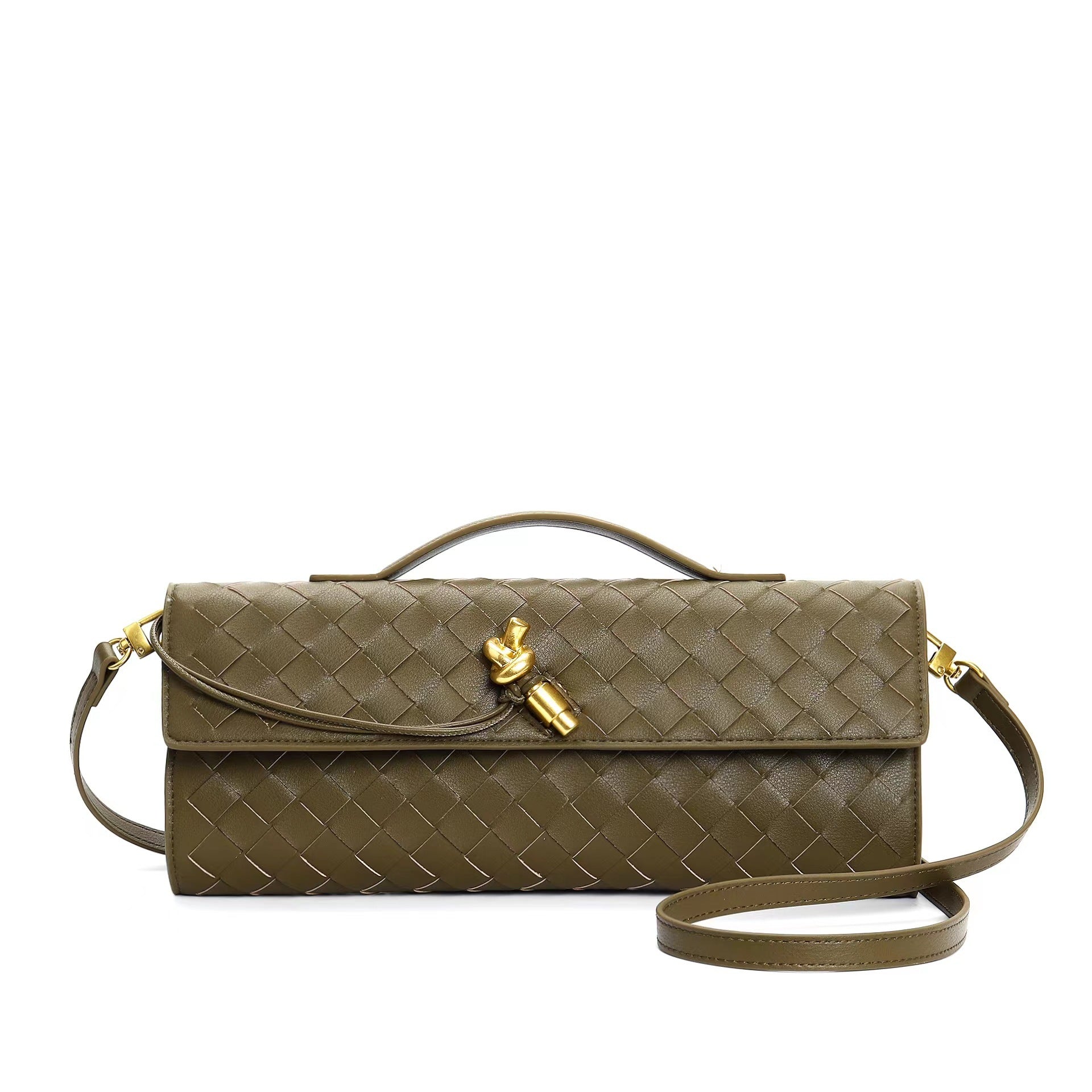 Marcelle | Woven Leather Clutch Bag | Crossbody & Shoulder Option