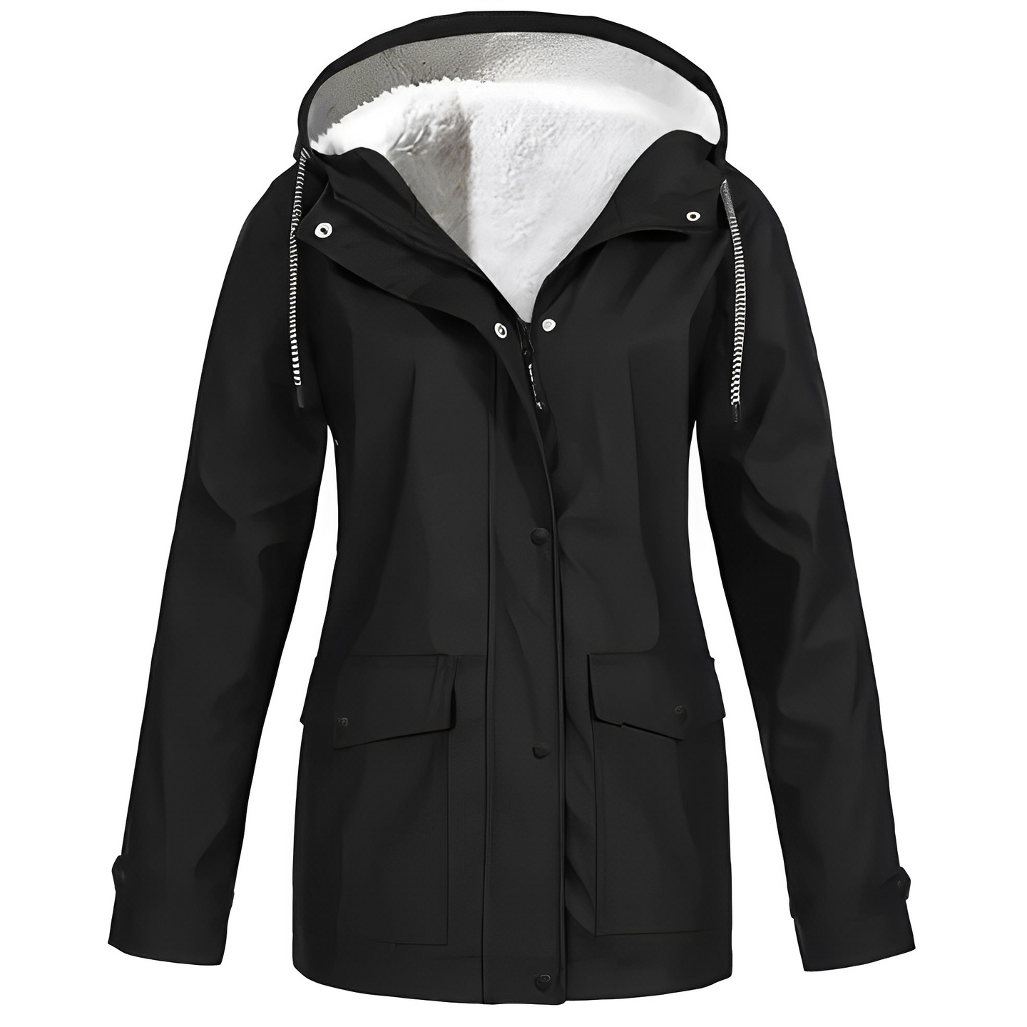 Women’s Waterproof Jacket | Fleece Lined | Hooded Design | Warm Rainproof Outerwear