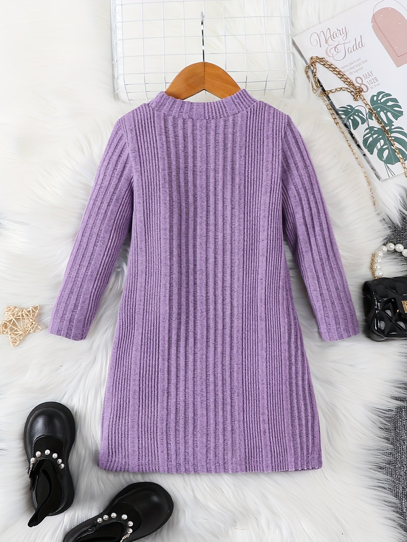 Girls’ Long Knit Sweater in Casual Winter Style | Warm Kids’ Jumper