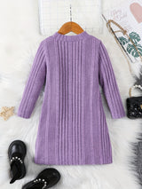 Girls’ Long Knit Sweater in Casual Winter Style | Warm Kids’ Jumper