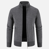 Men’s Zip-Up Knit Jacket | Ribbed Cuffs | Warm Autumn Layer | Smart Casual Knitwear