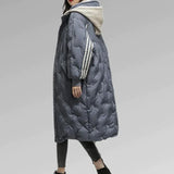 Women’s Long Quilted Jacket with Hood | Warm Padded Winter Coat