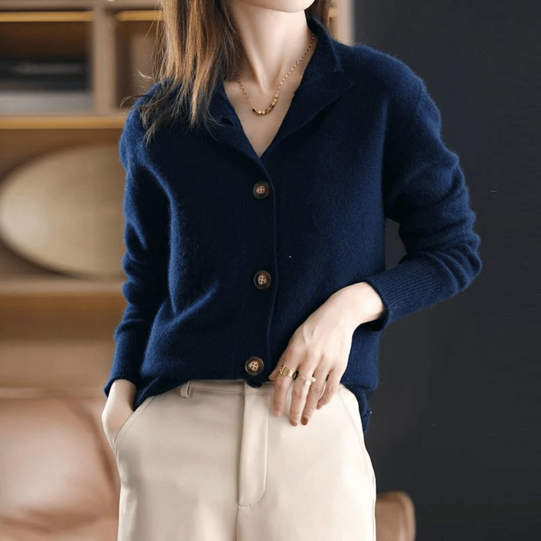 Button-Up Cardigan | Half-High Neck | Soft Warm Layer | Autumn Knitwear