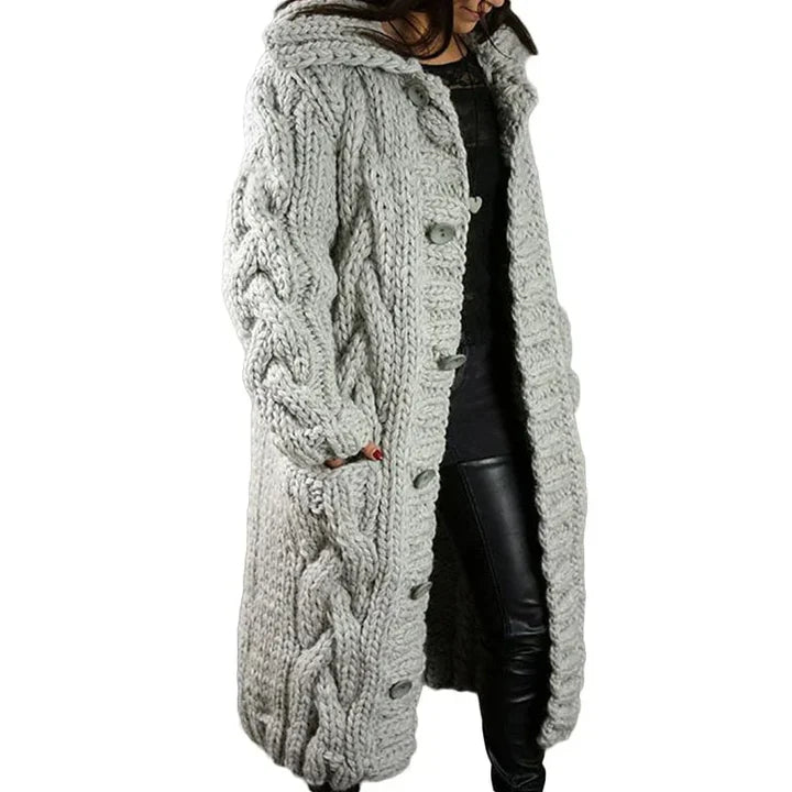 Women’s Chunky Knit Cardigan in Open Front Style | Cozy Long Sleeve Sweater