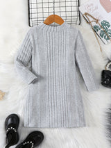 Girls’ Long Knit Sweater in Casual Winter Style | Warm Kids’ Jumper