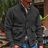 Men’s Stand Collar Turtleneck Jacket | Single-Breasted Smart Casual Coat
