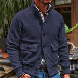 Men’s Stand Collar Turtleneck Jacket | Single-Breasted Smart Casual Coat
