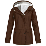 Women’s Waterproof Jacket | Fleece Lined | Hooded Design | Warm Rainproof Outerwear