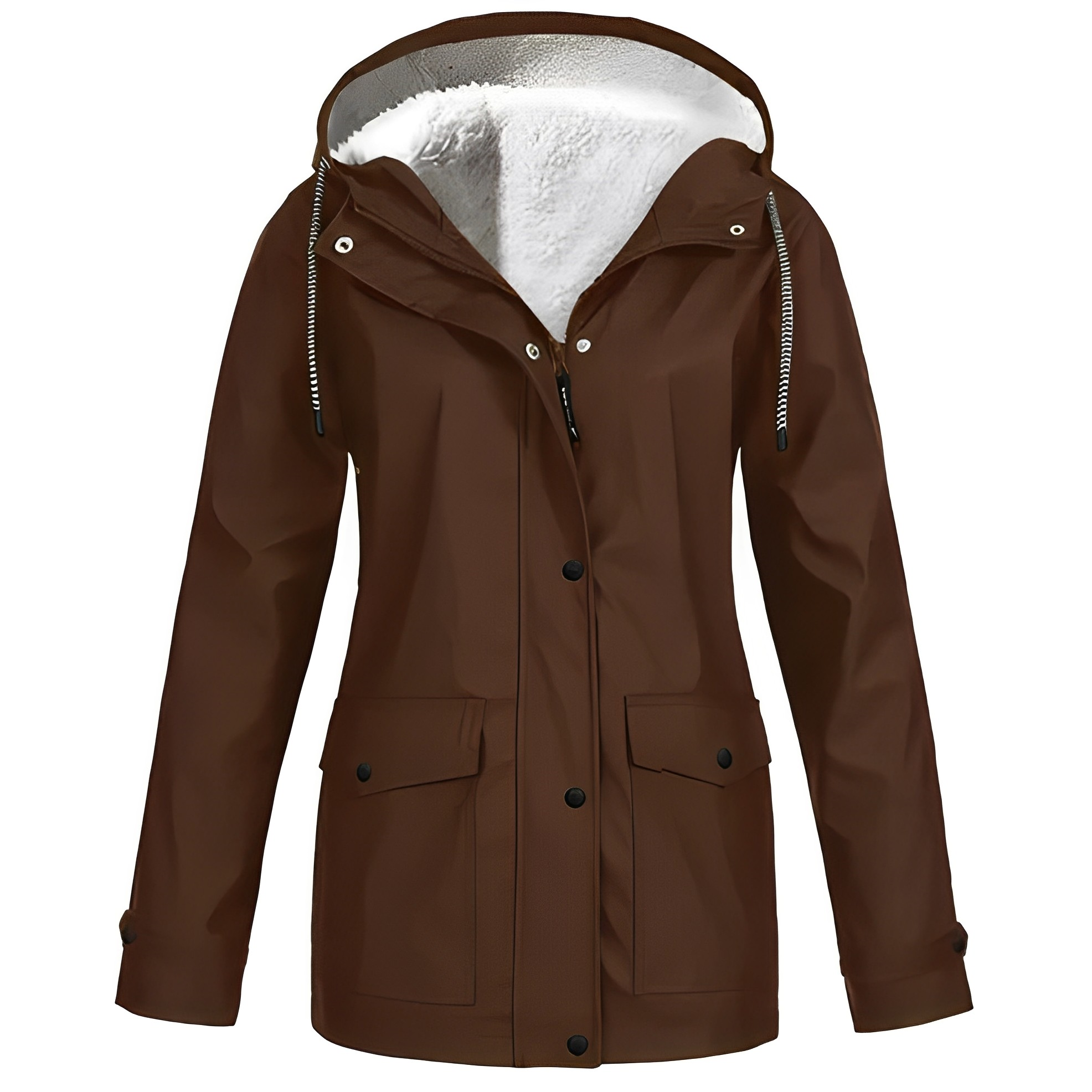 Women’s Waterproof Jacket | Fleece Lined | Hooded Design | Warm Rainproof Outerwear