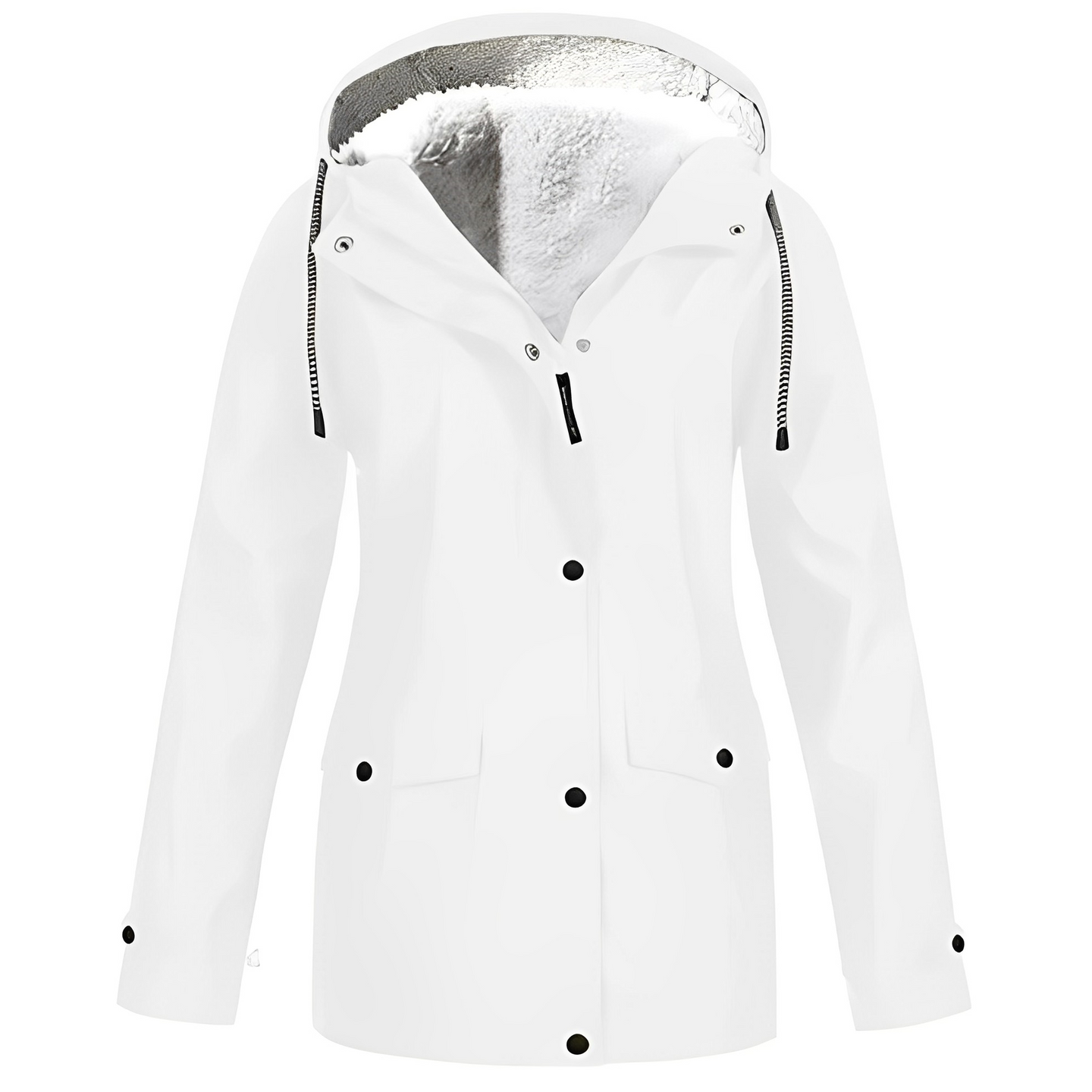 Women’s Waterproof Jacket | Fleece Lined | Hooded Design | Warm Rainproof Outerwear