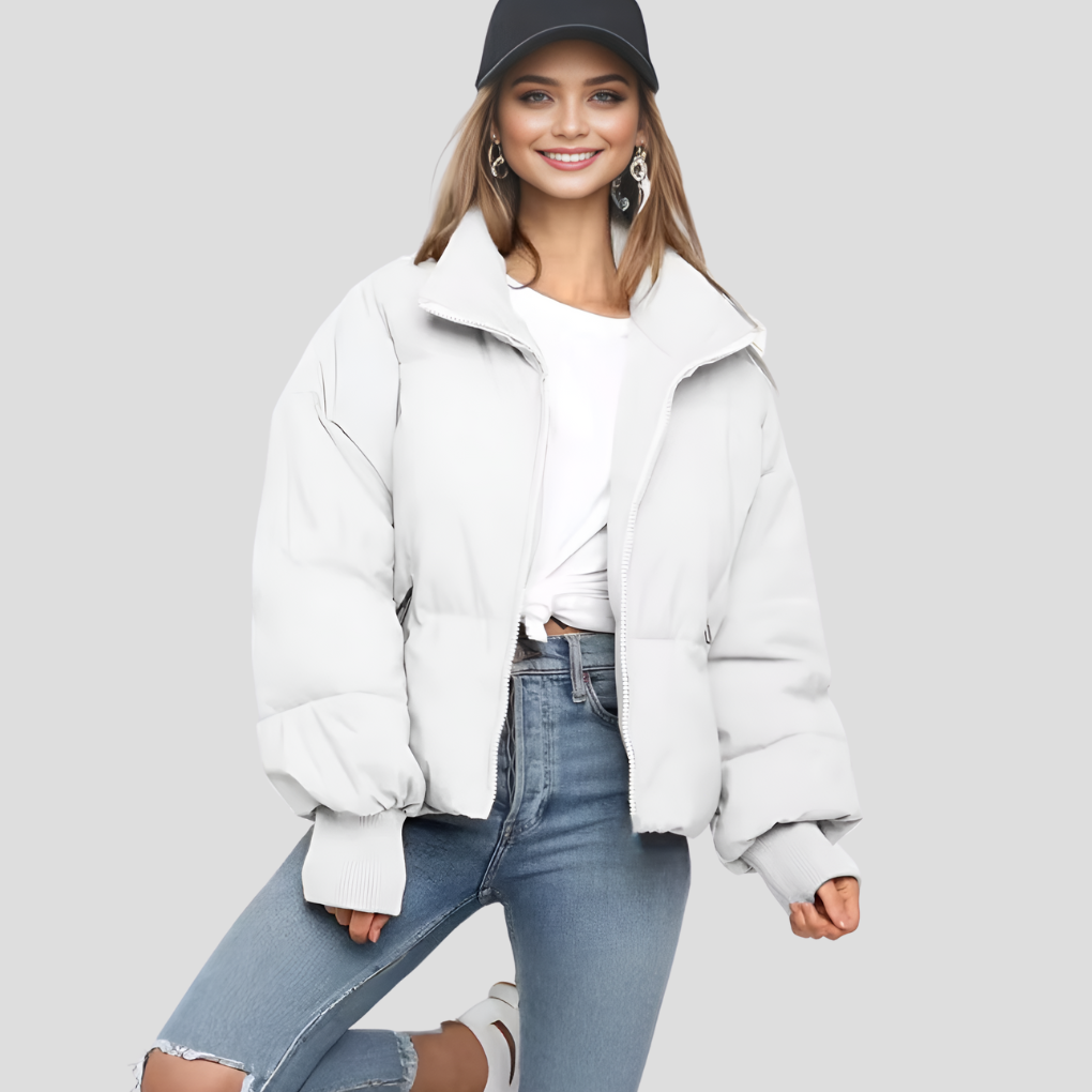 Women’s Puffer Jacket in Quilted Winter Style | Warm Winter Coat