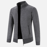 Men’s Zip-Up Knit Jacket | Ribbed Cuffs | Warm Autumn Layer | Smart Casual Knitwear
