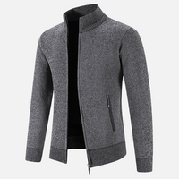 Men’s Zip-Up Knit Jacket | Ribbed Cuffs | Warm Autumn Layer | Smart Casual Knitwear