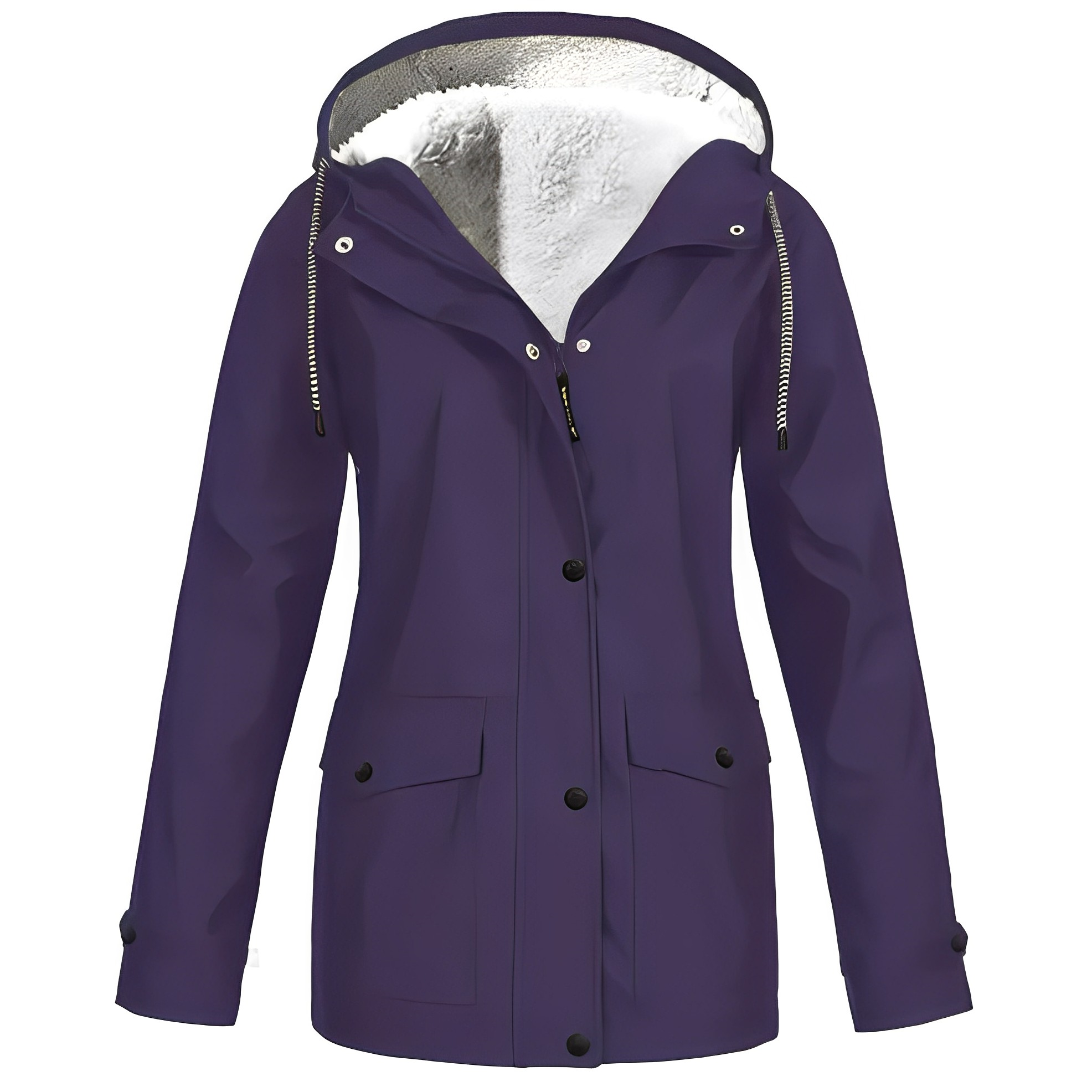Women’s Waterproof Jacket | Fleece Lined | Hooded Design | Warm Rainproof Outerwear