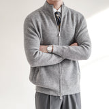 Men’s Ribbed Knit Cardigan | Zip-Up Sweater | Midweight Layer | Smart Casual Autumn Knitwear