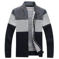 Men’s Zip Up Cardigan in Colour Block Knit | Stylish Casual Jumper