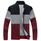 Men’s Zip Up Cardigan in Colour Block Knit | Stylish Casual Jumper