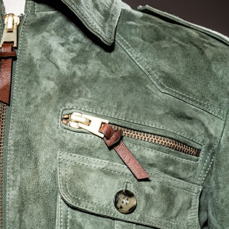Men’s Suede Bomber Jacket in Vintage Style | Smart Casual Winter Coat